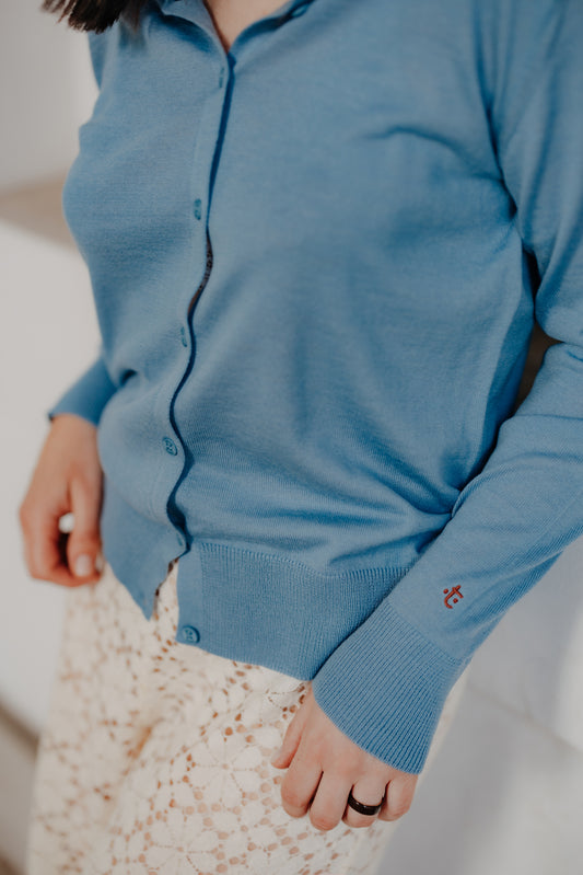 KARDIGAN GIVE A HUG, LADYBUG BLUE